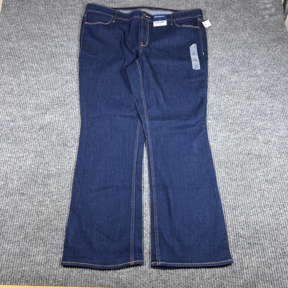Old Navy Jeans Women's 20W Mid-Rise Wow Boot-Cut Dark Wash Blue Cowgirl Rodeo